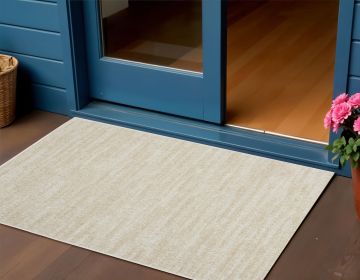 Beige And Ivory Indoor Outdoor Area Rug - 3' X 5'