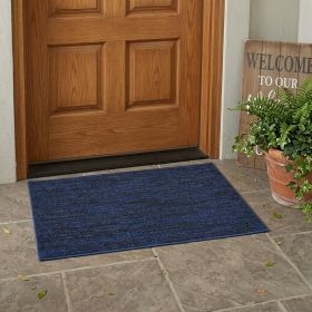 Midnight Blue Stain Resistant Indoor Outdoor Area Rug - 2' X 4'