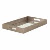 Gray Rectangular Wood Handmade Tray With Handles - 16"