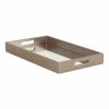 Gray Rectangular Wood Handmade Tray With Handles - 16"
