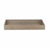 Gray Rectangular Wood Handmade Tray With Handles - 16"