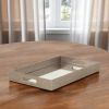 Gray Rectangular Wood Handmade Tray With Handles - 16"
