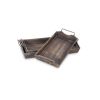 Brown Wood Handmade Serving Tray With Handles - Set of Four