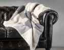 Gray And Ivory Faux Sherpa Plaid Throw Blanket - 50" X 60"