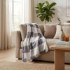 Gray And Ivory Faux Sherpa Plaid Throw Blanket - 50" X 60"