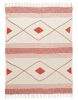 Red Woven Cotton Striped Throw Blanket with Fringe - 60" X 50"