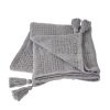 Gray Woven Cotton Throw Blanket with Tassels - 50" X 60"