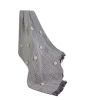 Gray Woven Cotton Houndstooth Throw Blanket with Pom Poms - 50" X 60"