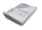 Gray and White Woven Cotton Ombre Throw Blanket with Fringe - 50" X 60"