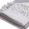 Gray and White Woven Cotton Ombre Throw Blanket with Fringe - 50" X 60"