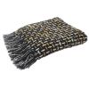 Black And Gold Geometric Cotton Woven Throw Blanket with Tassels - 50" X 60"