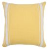 Yellow And White 100% Cotton Geometric Zippered Pillow - 20" X 20"