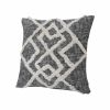 Black And Cream 100% Cotton Geometric Zippered Pillow - 20" X 20"