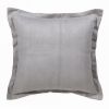 Gray And Yellow Linen Zippered Pillow - 20" X 20"