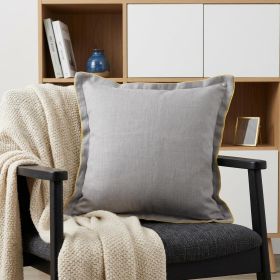 Gray And Yellow Linen Zippered Pillow - 20" X 20"