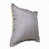 Gray And Yellow Linen Zippered Pillow - 20" X 20"