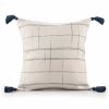 Ivory and Blue Throw Pillow - 20"