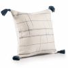 Ivory and Blue Throw Pillow - 20"