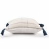 Ivory and Blue Throw Pillow - 20"