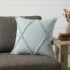 Blue Cotton Throw Pillow - 18"