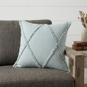 Blue Cotton Throw Pillow - 18"