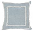 Sky Blue And White Geometric Cotton Throw Pillow with Texture - 20"