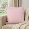 Light Pink Cotton Throw Pillow With Embroidered Edges - 20"