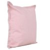 Light Pink Cotton Throw Pillow With Embroidered Edges - 20"