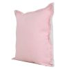 Light Pink Cotton Throw Pillow With Embroidered Edges - 20"