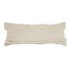 Cream Cotton Throw Pillow with Fringe - 14" X 36"