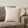 Cream Cotton Throw Pillow with Fringe - 14" X 36"