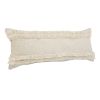 Cream Cotton Throw Pillow with Fringe - 14" X 36"