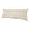Cream Cotton Throw Pillow with Fringe - 14" X 36"