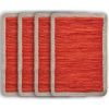 Orange And Natural Solid With Border Cotton Placemats - Set of Four - 19"