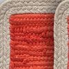Orange And Natural Solid With Border Cotton Placemats - Set of Four - 19"