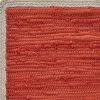 Orange And Natural Solid With Border Cotton Placemats - Set of Four - 19"