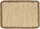 Cream Yellow And Natural Striped Cotton And Jute Placemats - 19" - Set of Four