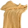 Yellow Cotton Cable Knitted Throw Throw Blanket - 50" X 60"