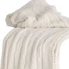 Ivory Knitted 100% Cotton Throw Blanket
