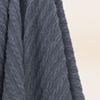 Blue Gray Knitted 100% Cotton Throw Blanket