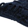 Blue Floral Cotton Woven Throw Blanket with Fringe - 50" X 50"