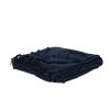Blue Floral Cotton Woven Throw Blanket with Fringe - 50" X 50"