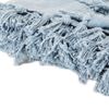 Light Blue Cotton Woven Throw Blanket with Tassels And Fringe - 50" X 60"