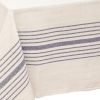 Cream And Blue Striped Cotton Tablecloth And Napkins Set