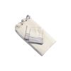 Cream And Blue Striped Cotton Tablecloth And Napkins Set