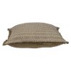 Green and White Striped Cotton Throw Pillow With Fringe - 24"