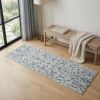 Charcoal and Gray Floral Power Loom Runner Rug - 6'