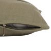 Sage Green Cotton Throw Pillow With Buttons - 20"