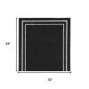 Black And Ivory Indoor Outdoor Runner Rug - 6'