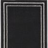 Black And Ivory Indoor Outdoor Runner Rug - 6'
